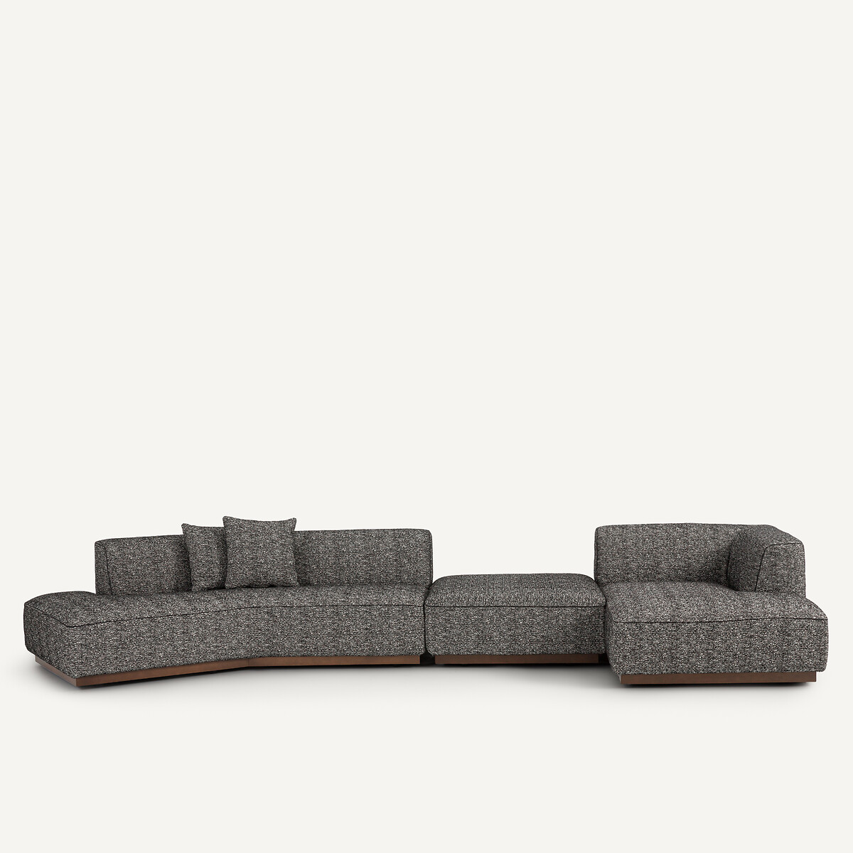 Καμπύλος καναπές γωνία δεξιά XL από μπουκλέ Μ152xΠ416xΥ67cm