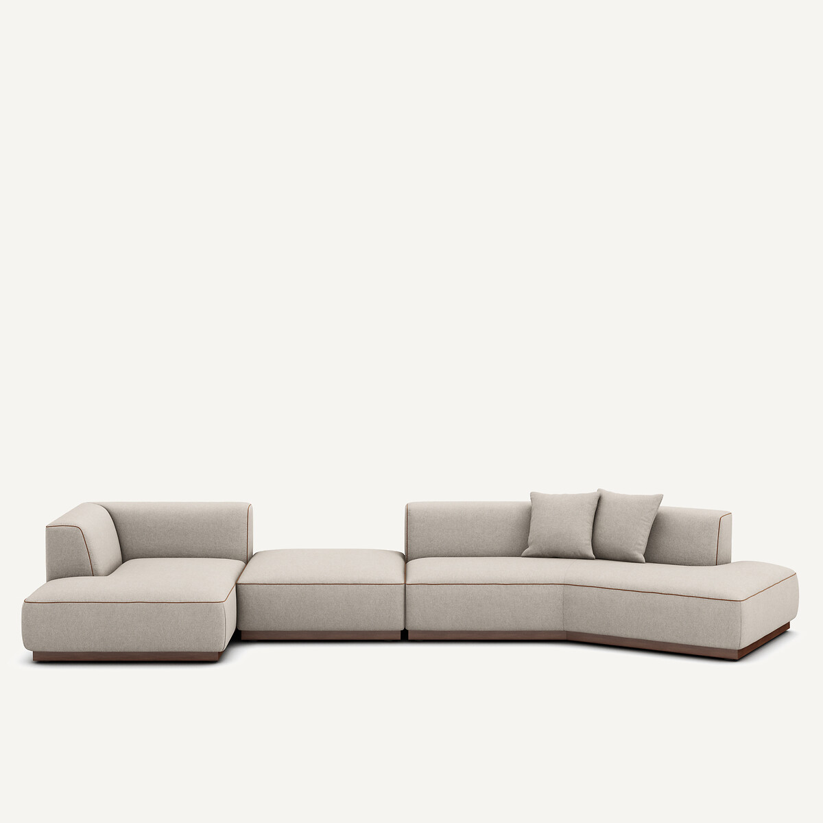 AM.PM Καναπές γωνιακός XL αριστερής πλευράς με υφή από βισκόζη και λινό Μ152xΠ416xΥ67cm