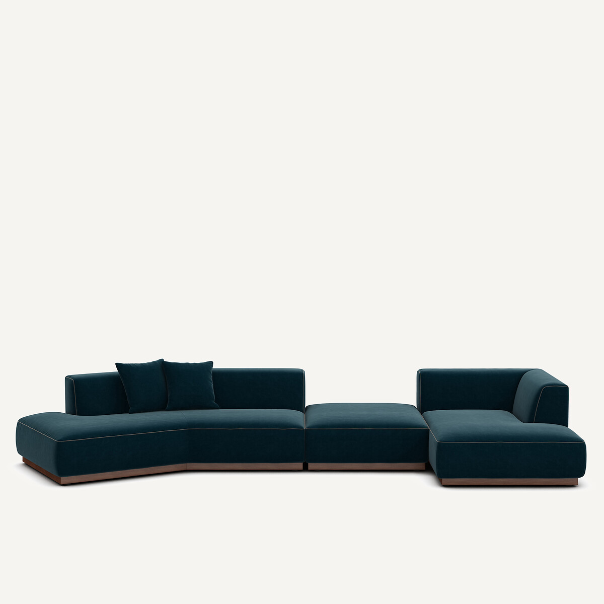 Καθιστικό γωνιακό δεξί XL από βελούδο Μ152xΠ416xΥ67cm