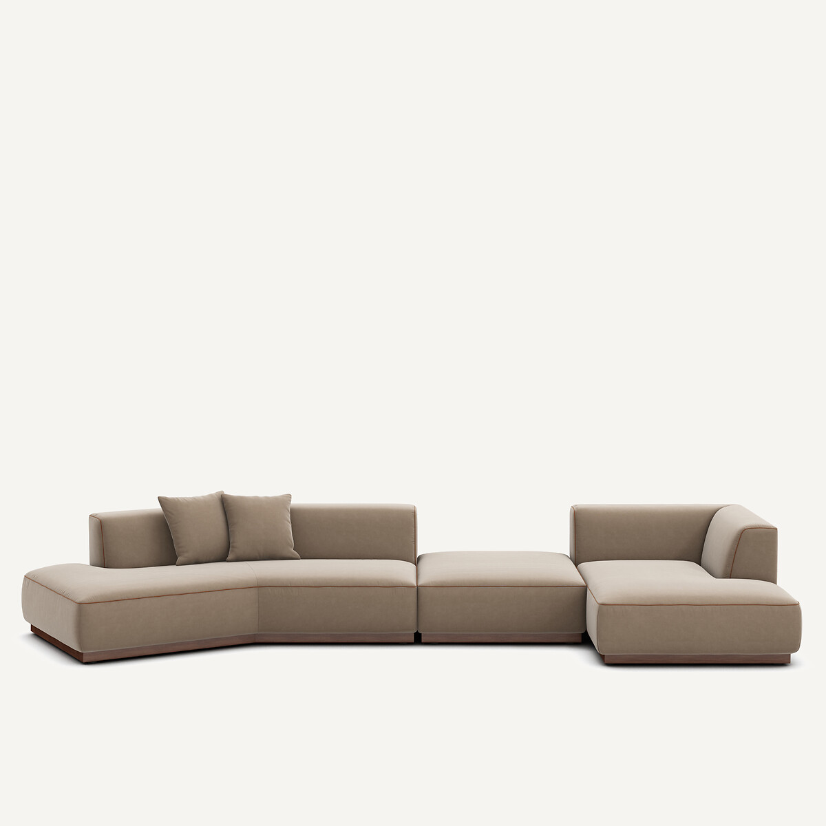 Καθιστικό γωνιακό δεξί XL από βελούδο Μ152xΠ416xΥ67cm