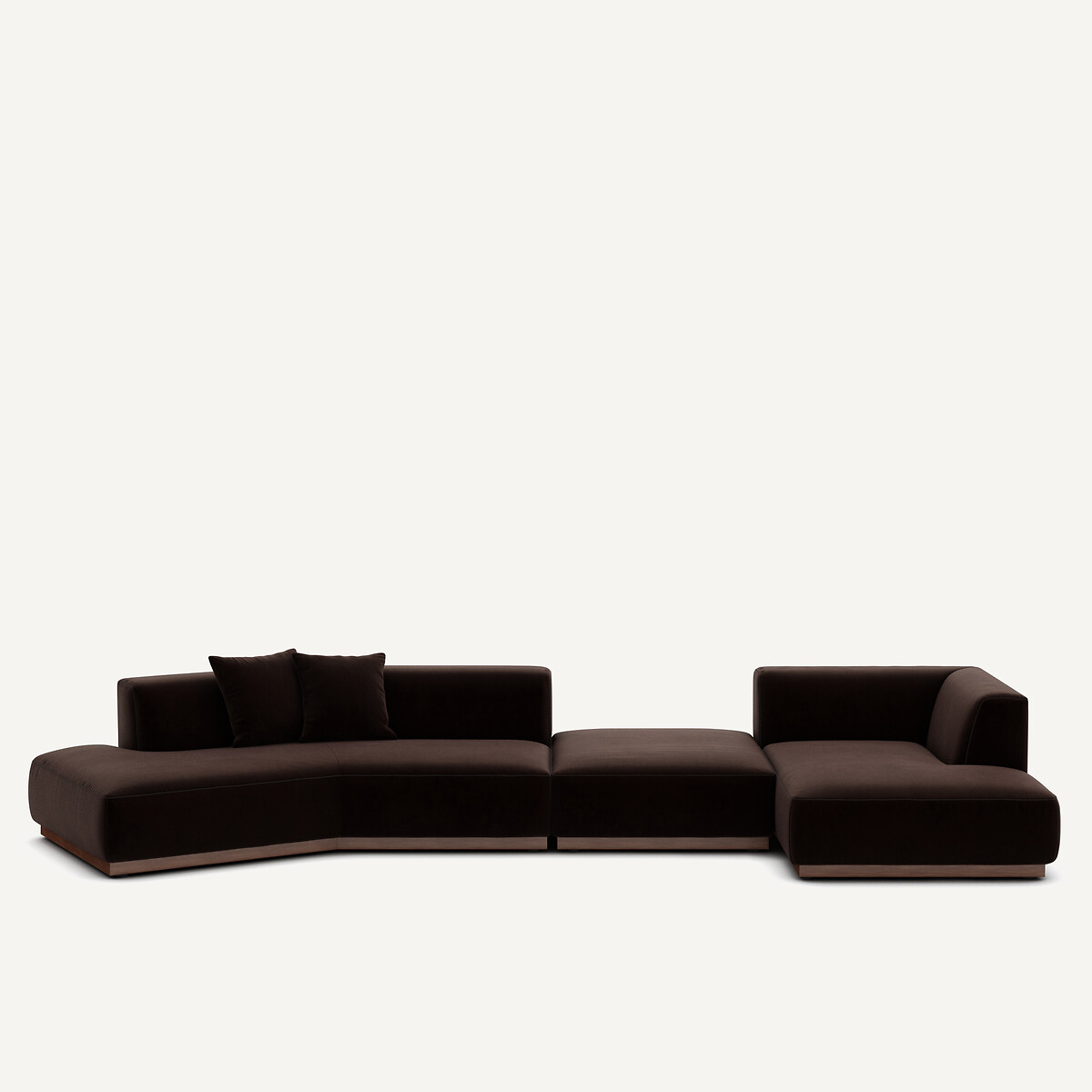 Καθιστικό γωνιακό δεξί XL από βελούδο Μ152xΠ416xΥ67cm