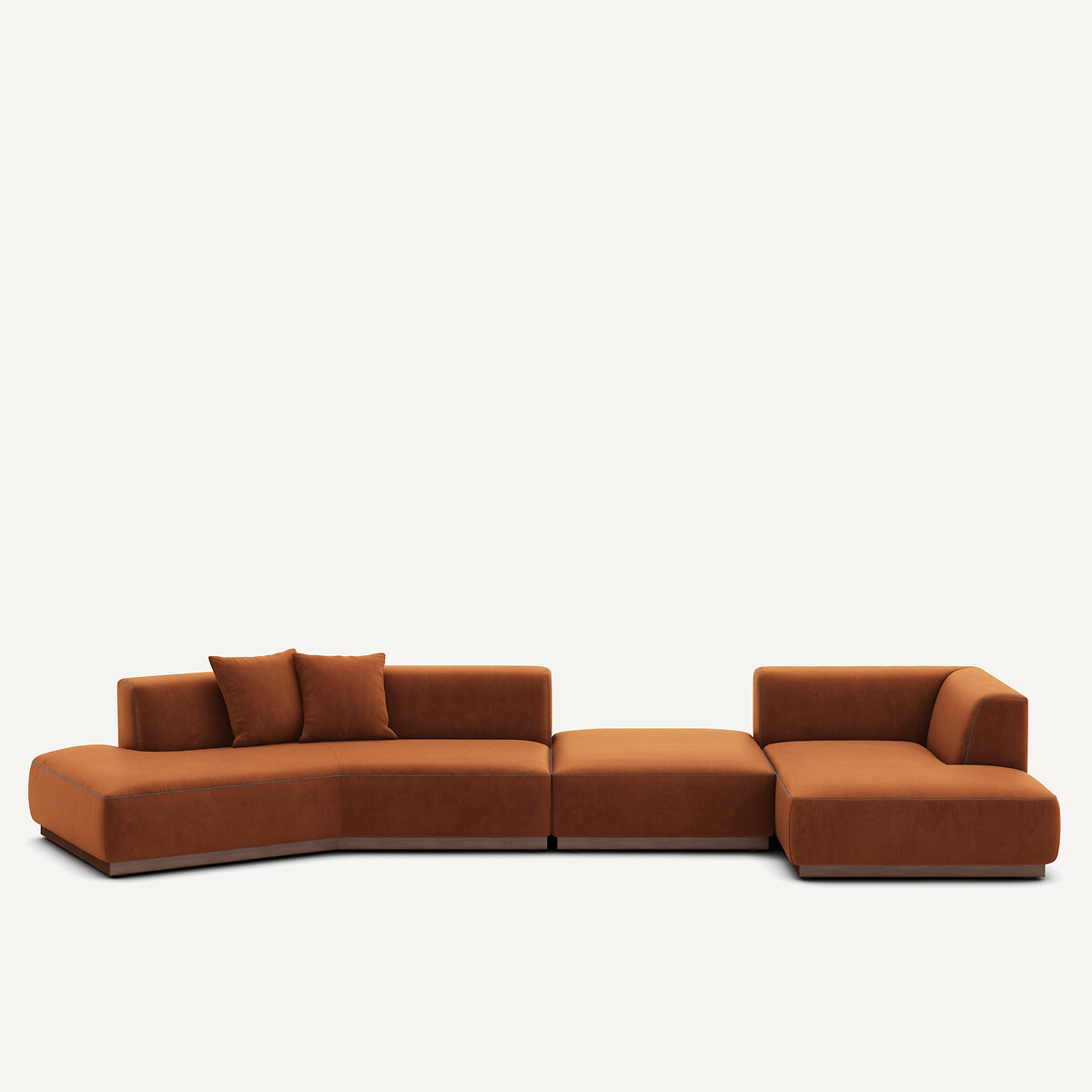 Καθιστικό γωνιακό δεξί XL από βελούδο Μ152xΠ416xΥ67cm