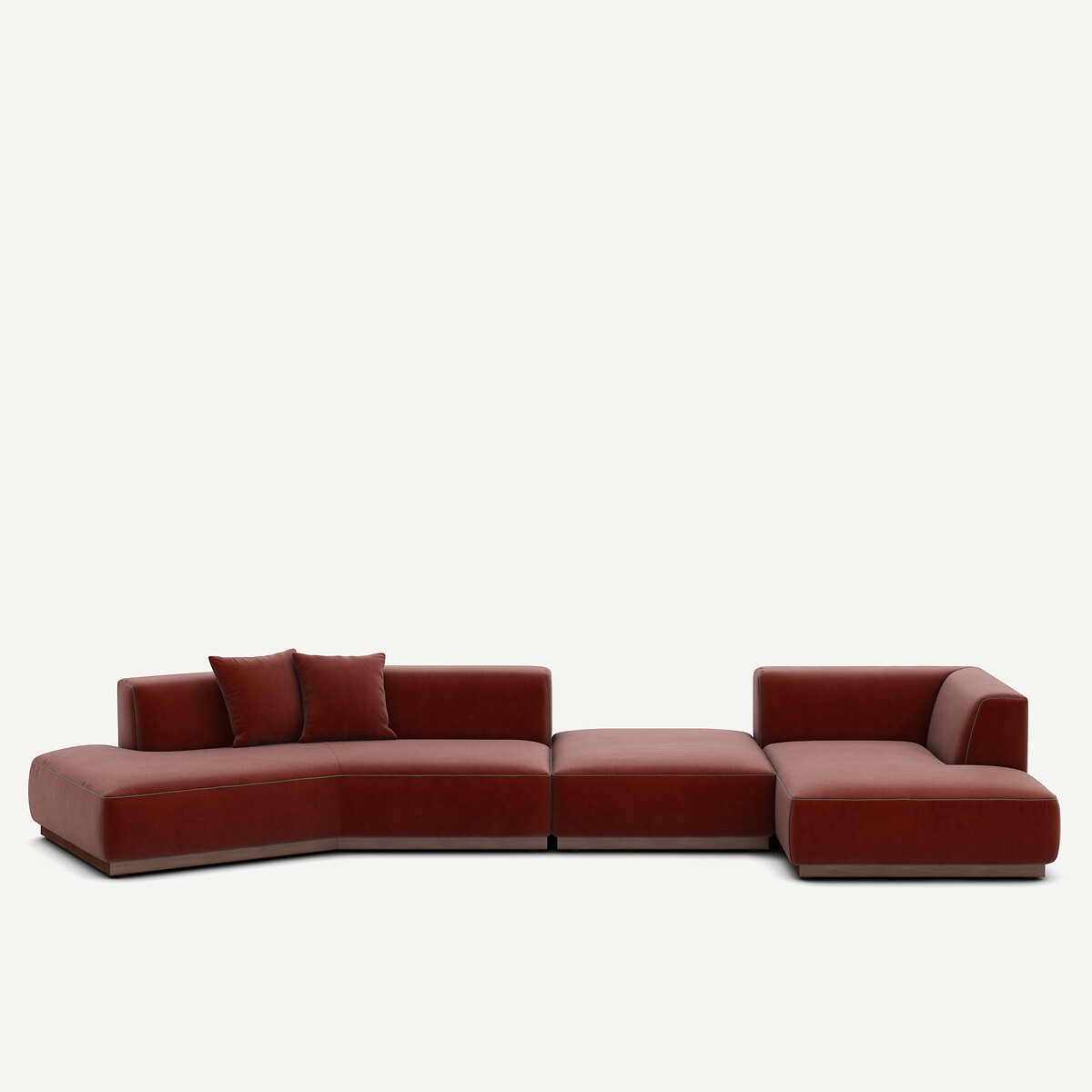 Καθιστικό γωνιακό δεξί XL από βελούδο Μ152xΠ416xΥ67cm