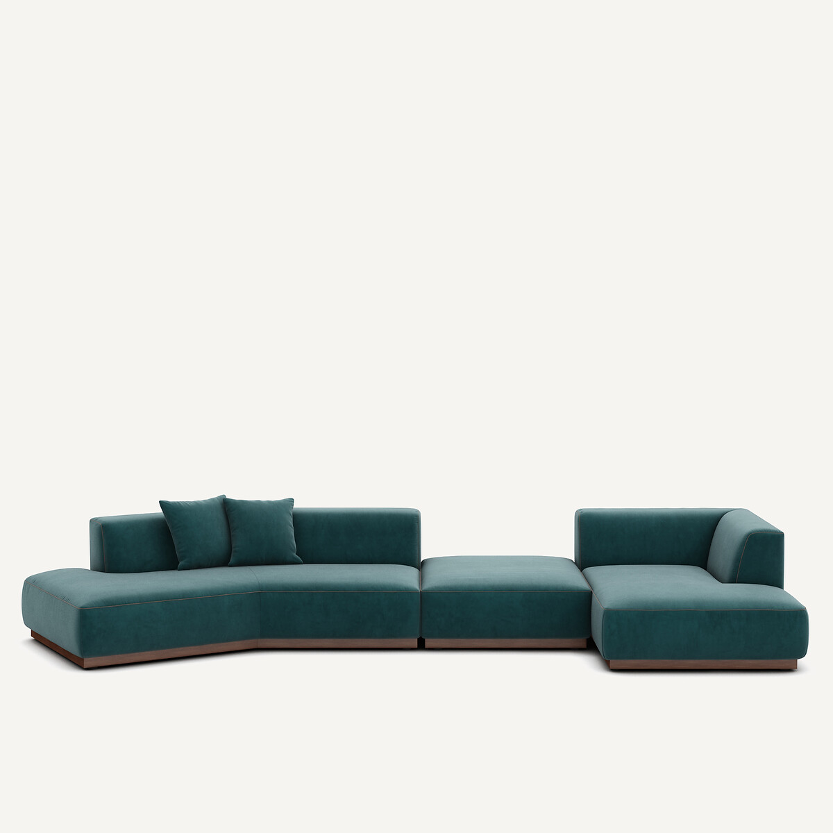 Καθιστικό γωνιακό δεξί XL από βελούδο Μ152xΠ416xΥ67cm