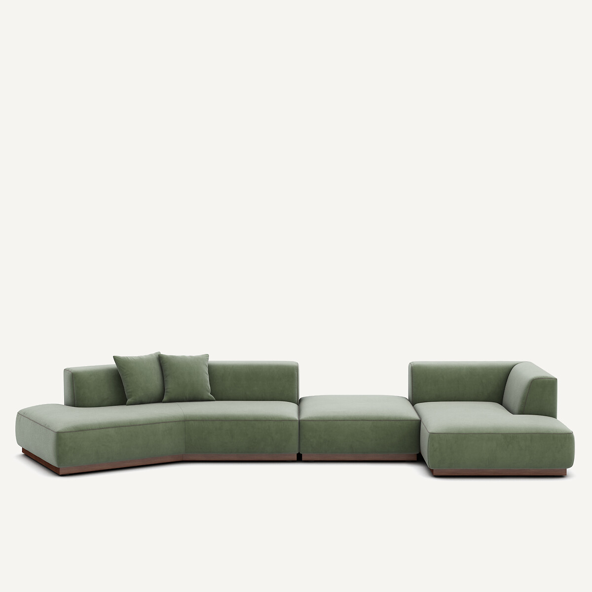 Καθιστικό γωνιακό δεξί XL από βελούδο Μ152xΠ416xΥ67cm