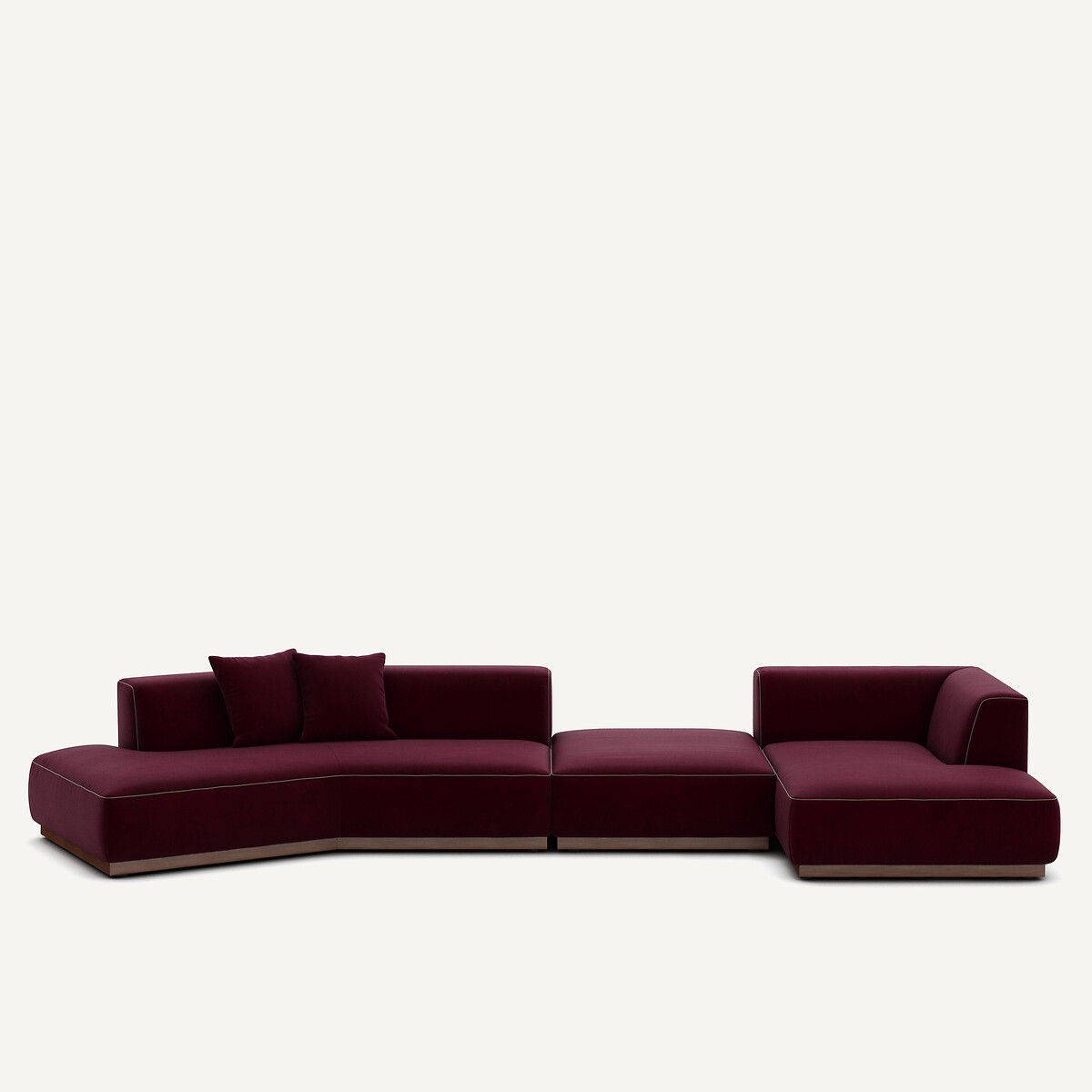 Καθιστικό γωνιακό δεξί XL από βελούδο Μ152xΠ416xΥ67cm