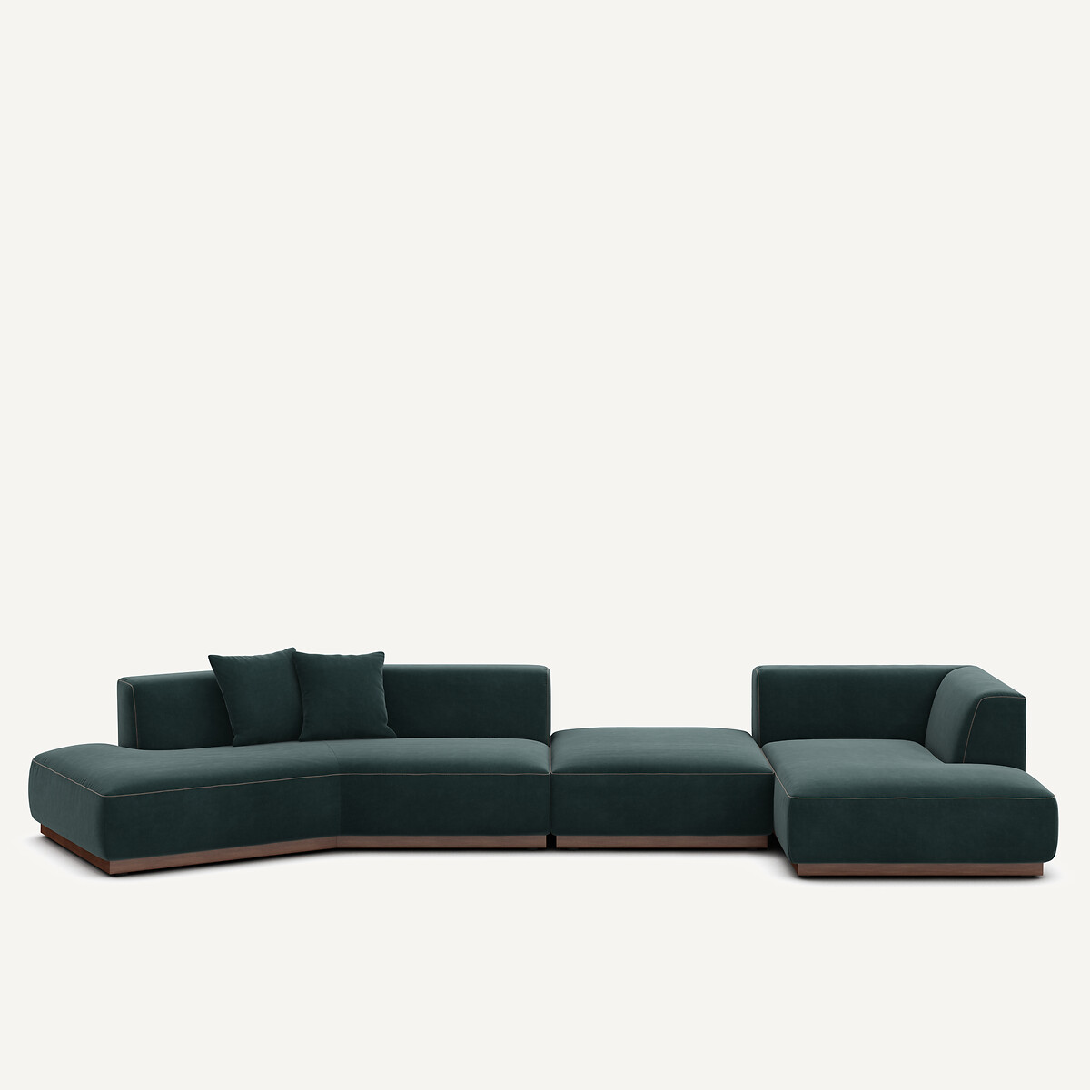 Καθιστικό γωνιακό δεξί XL από βελούδο Μ152xΠ416xΥ67cm