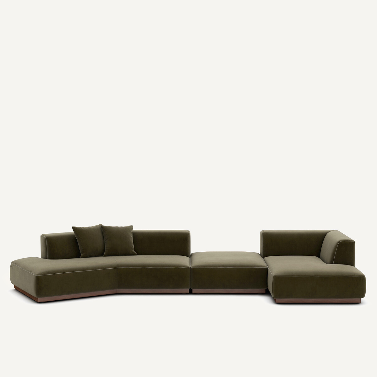 Καθιστικό γωνιακό δεξί XL από βελούδο Μ152xΠ416xΥ67cm