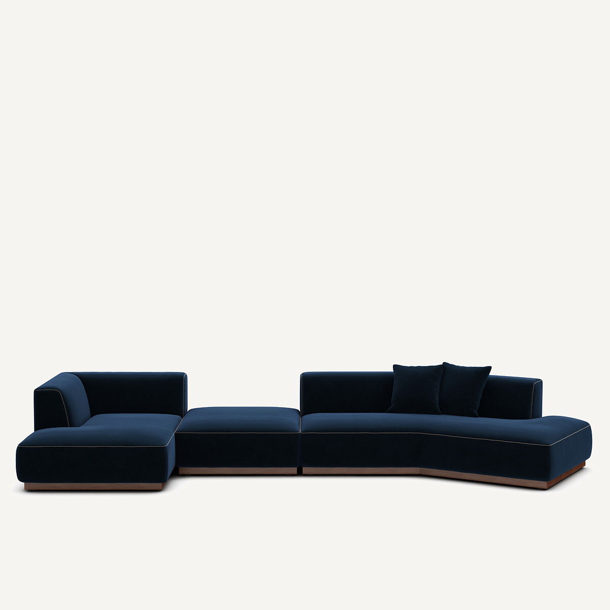 Γωνιακός καναπές XL με αριστερή γωνία από βελούδο Μ152xΠ416xΥ67cm