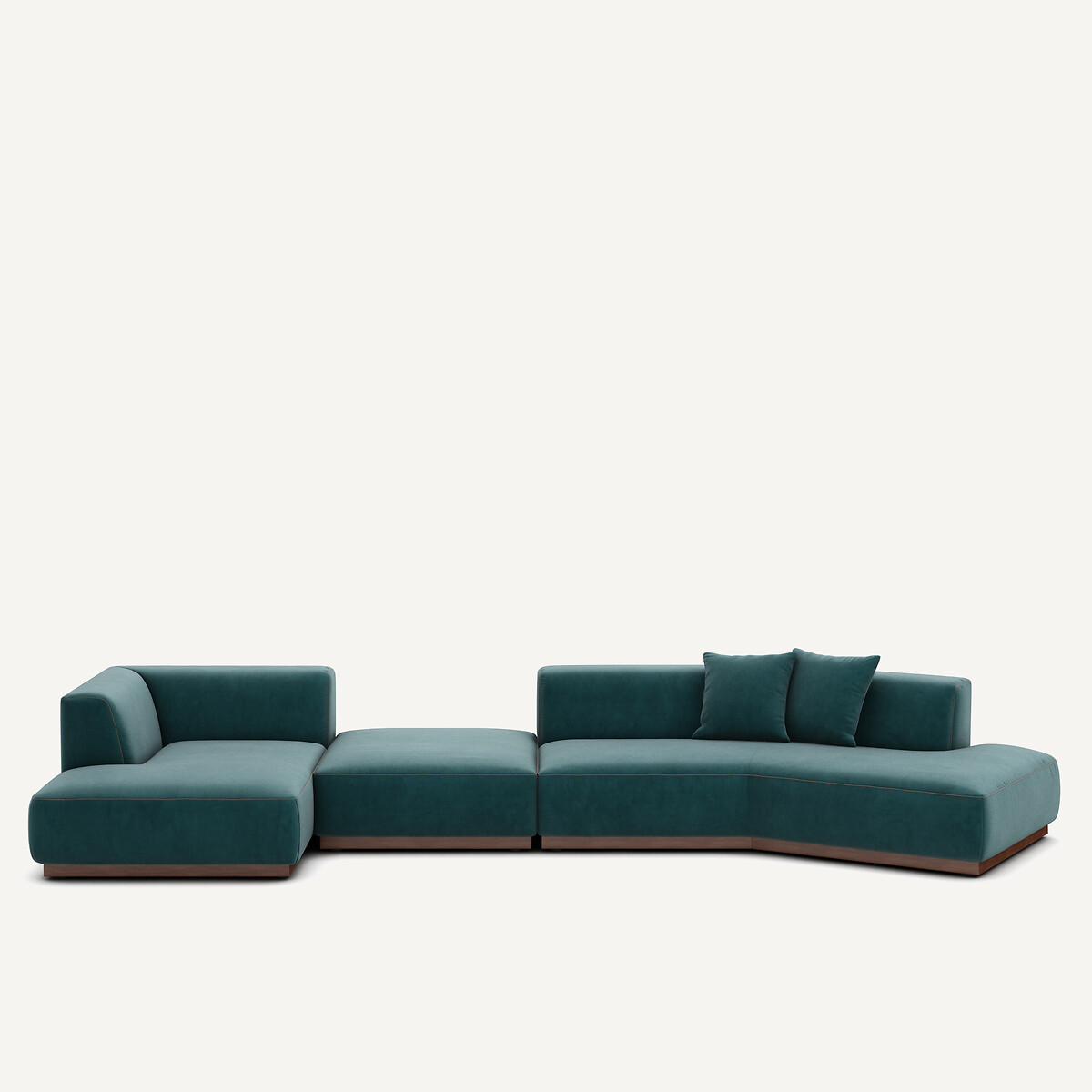 Γωνιακός καναπές XL με αριστερή γωνία από βελούδο Μ152xΠ416xΥ67cm