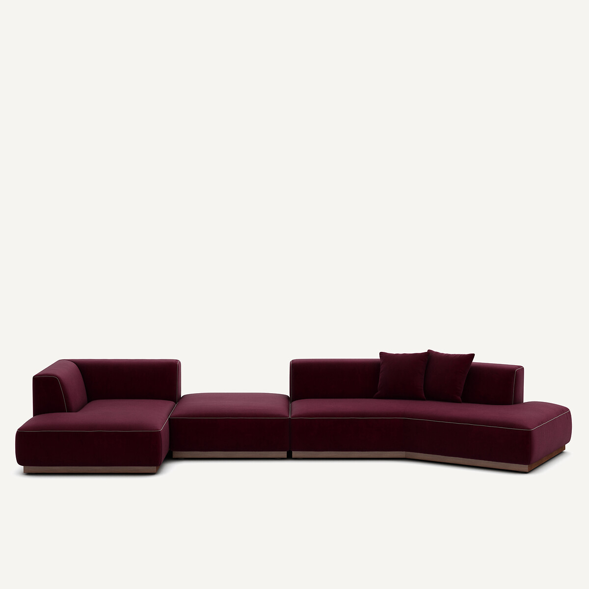 Γωνιακός καναπές XL με αριστερή γωνία από βελούδο Μ152xΠ416xΥ67cm