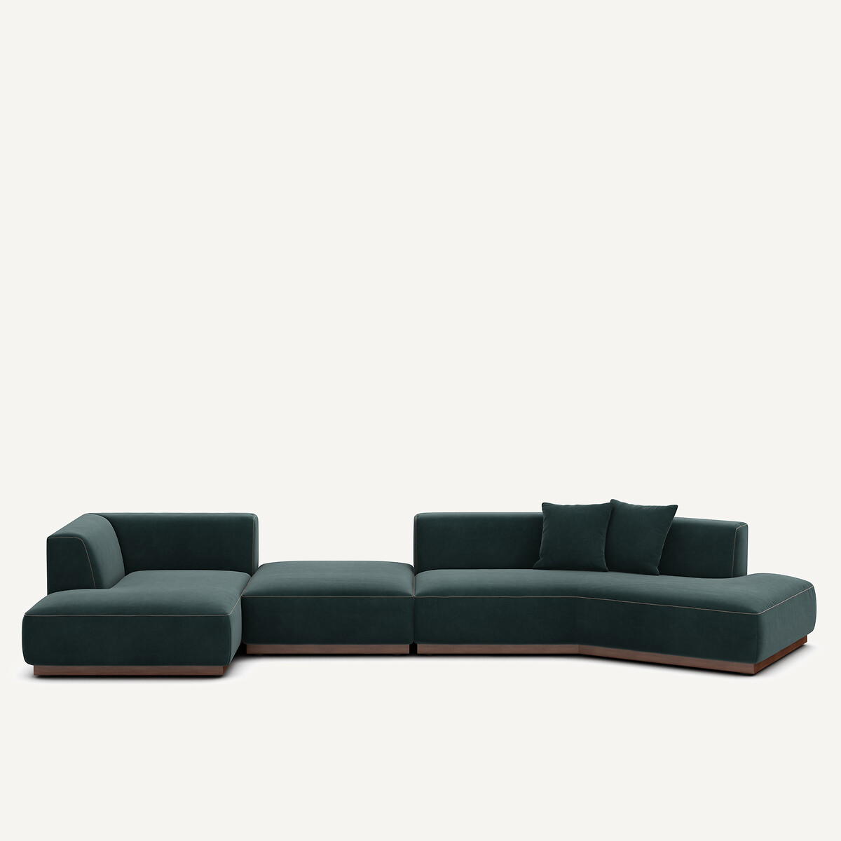 Γωνιακός καναπές XL με αριστερή γωνία από βελούδο Μ152xΠ416xΥ67cm