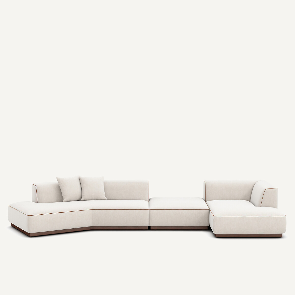 Γωνιακός καναπές δεξιά XL από βελούδο chenille Μ152xΠ416xΥ67cm