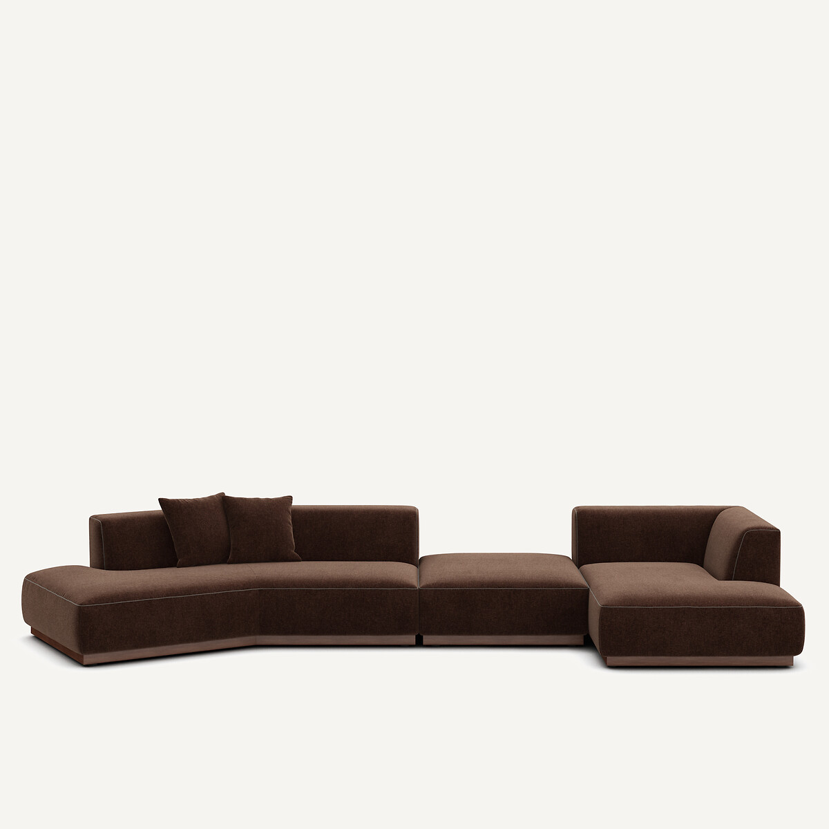 Γωνιακός καναπές δεξιά XL από βελούδο chenille Μ152xΠ416xΥ67cm