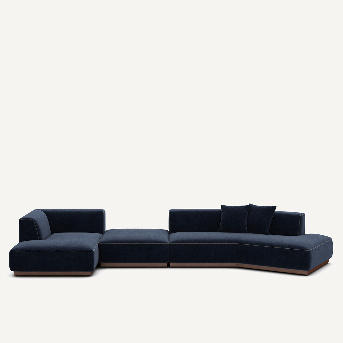 Γωνιακός καναπές XL αριστερής γωνίας με βελούδινο ζακάρ ύφασμα Μ152xΠ416xΥ67cm