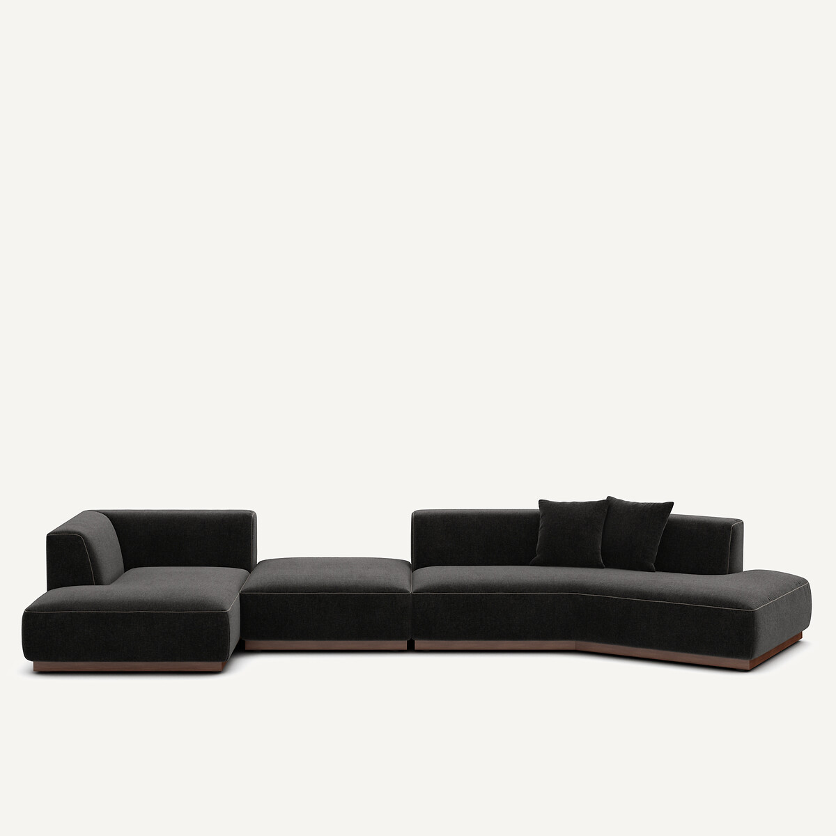 Γωνιακός καναπές XL αριστερής γωνίας με βελούδινο ζακάρ ύφασμα Μ152xΠ416xΥ67cm