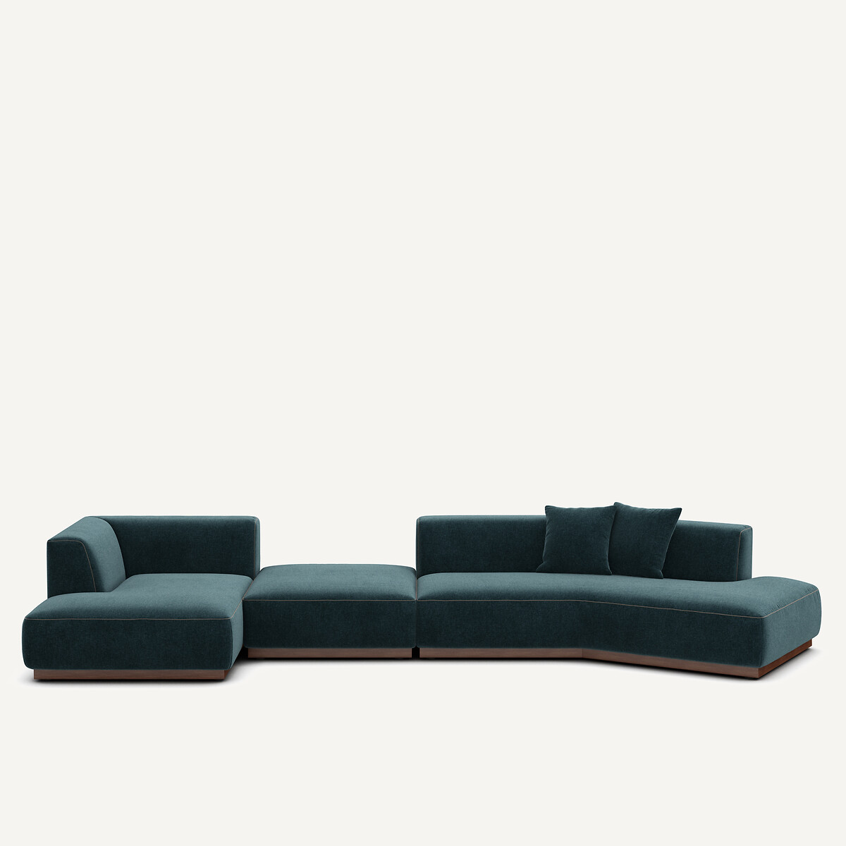 Γωνιακός καναπές XL αριστερής γωνίας με βελούδινο ζακάρ ύφασμα Μ152xΠ416xΥ67cm