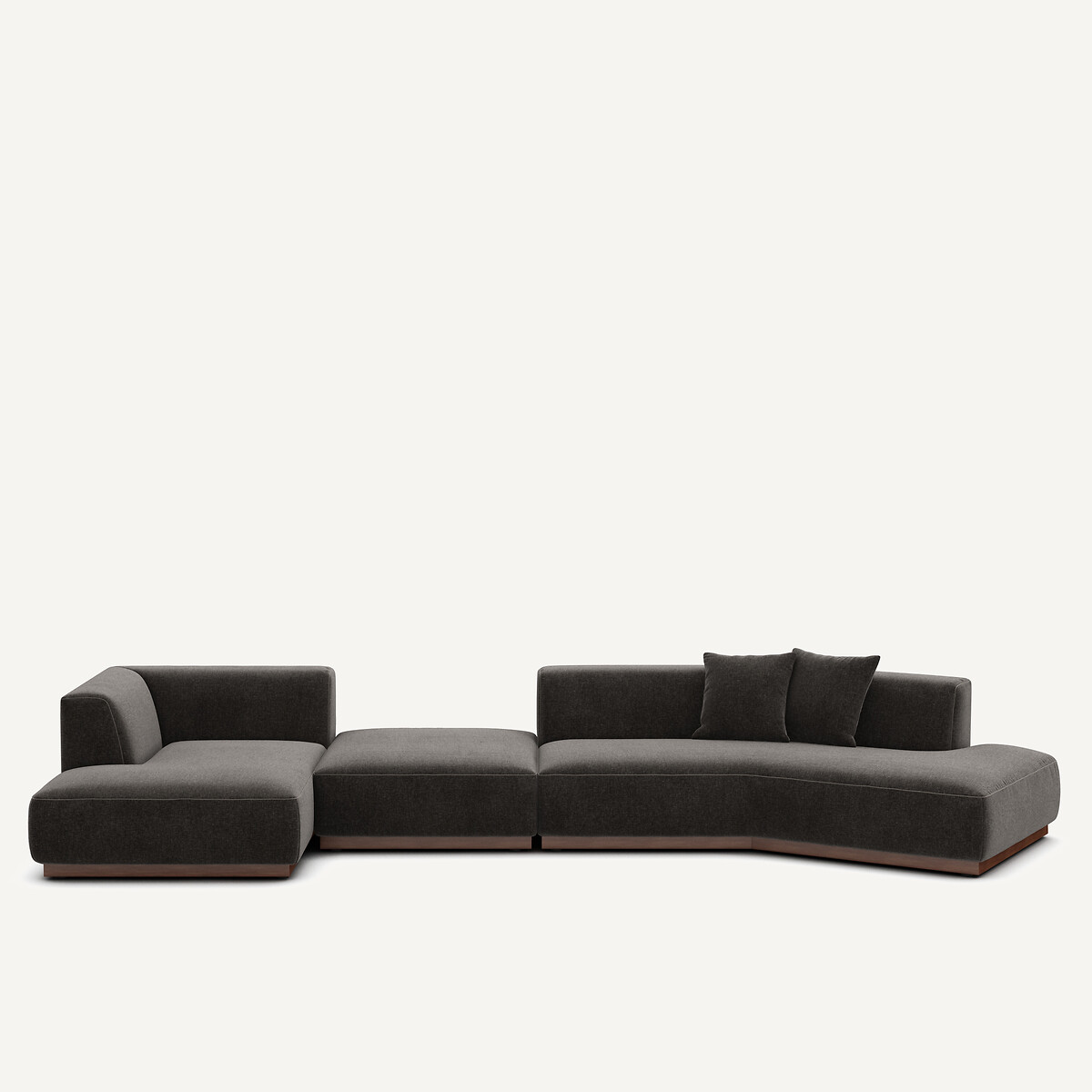 Γωνιακός καναπές XL αριστερής γωνίας με βελούδινο ζακάρ ύφασμα Μ152xΠ416xΥ67cm