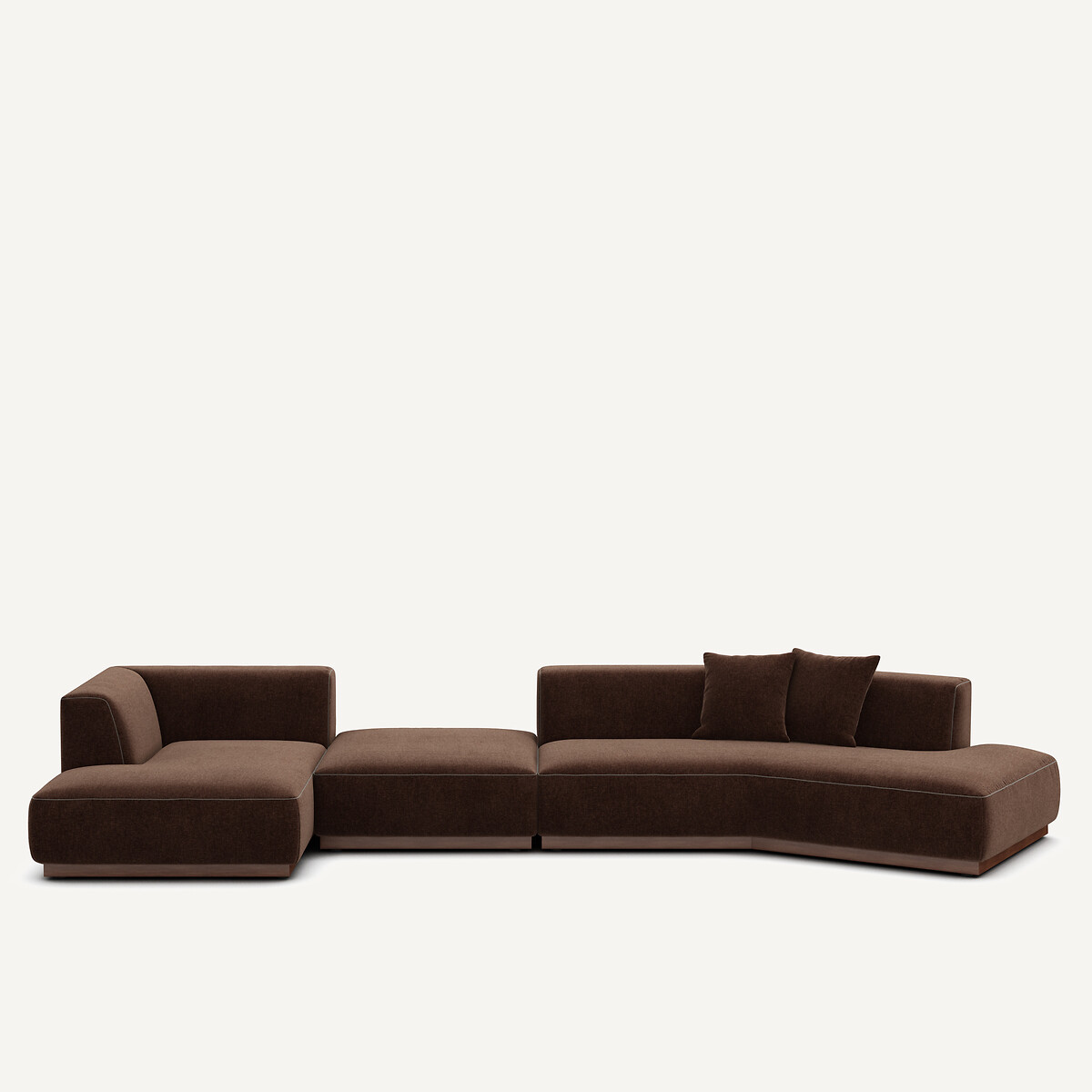 Γωνιακός καναπές XL αριστερής γωνίας με βελούδινο ζακάρ ύφασμα Μ152xΠ416xΥ67cm