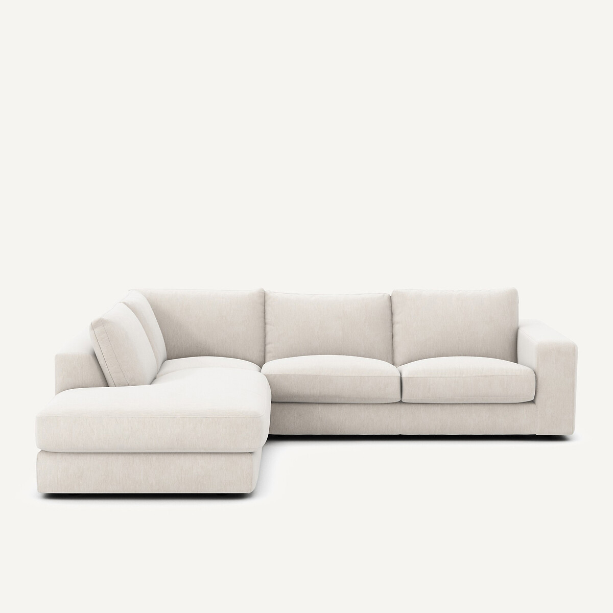 Γωνιακός καναπές από βελούδινο chenille ύφασμα Μ233xΠ282xΥ78cm