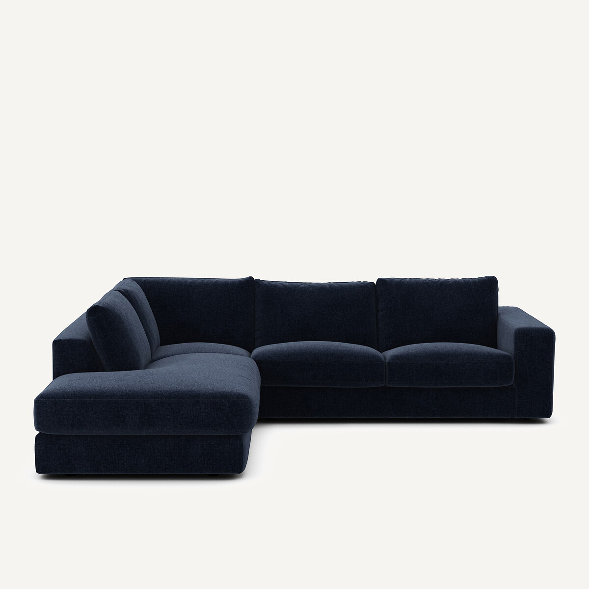 Γωνιακός καναπές από βελούδινο chenille ύφασμα Μ233xΠ282xΥ78cm