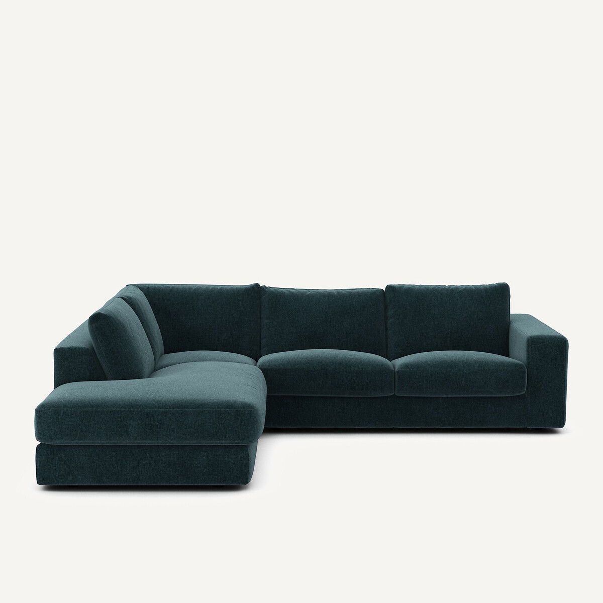 Γωνιακός καναπές από βελούδινο chenille ύφασμα Μ233xΠ282xΥ78cm