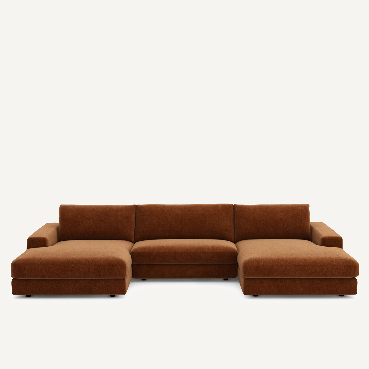 Καναπές 5 θέσεων από βελούδινο chenille Μ173xΠ370xΥ78cm