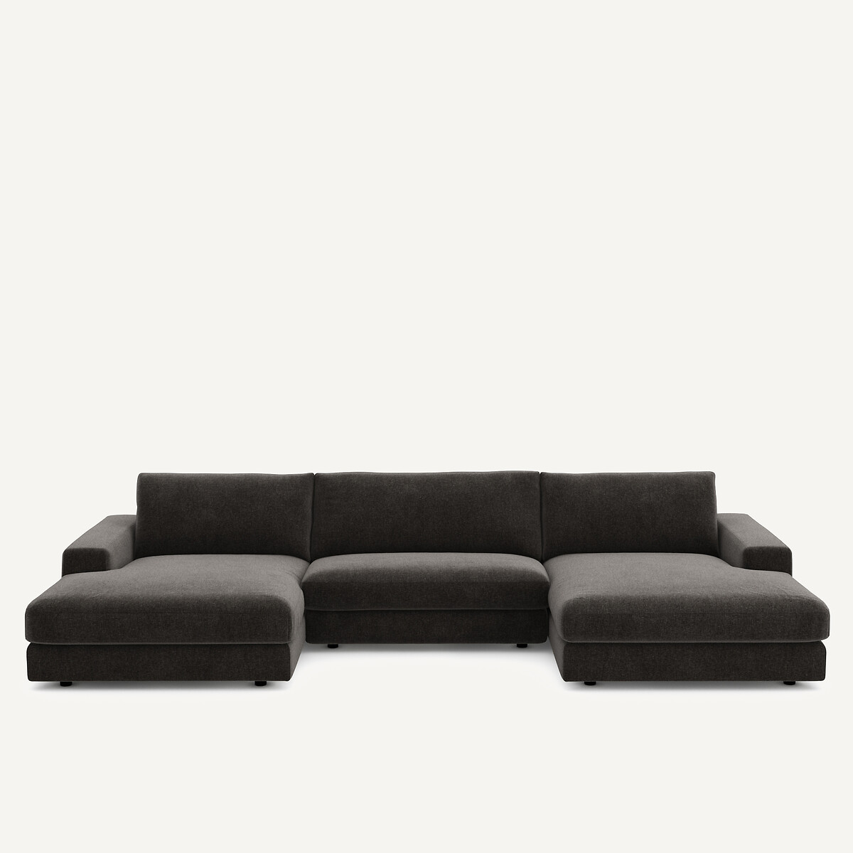 Καναπές 5 θέσεων από βελούδινο chenille Μ173xΠ370xΥ78cm