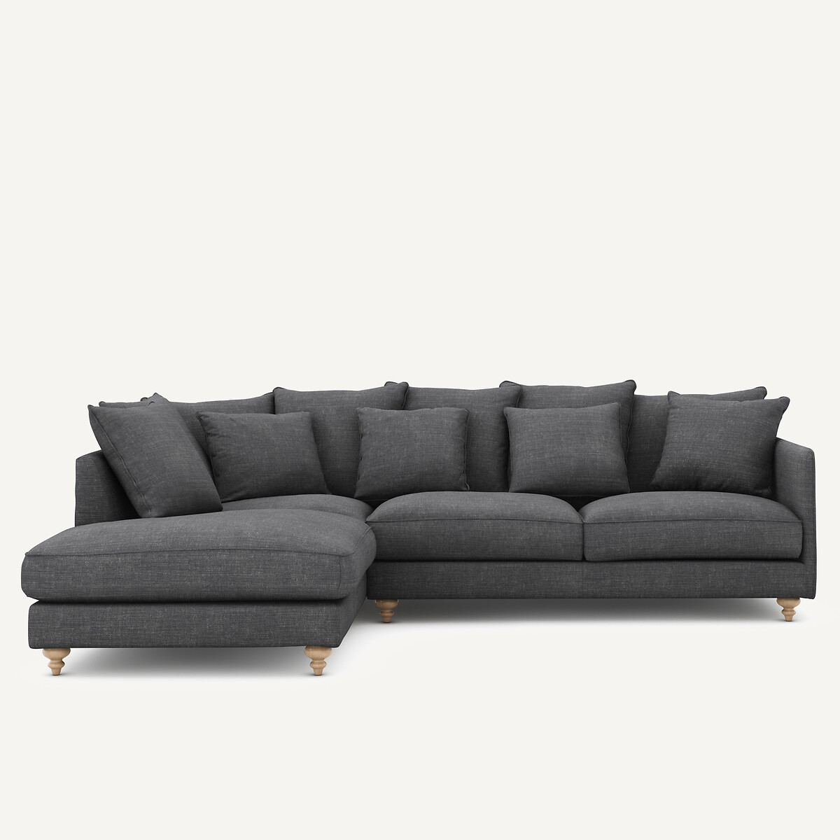 Γωνιακός καναπές-κρεβάτι από βαμβάκι και λινό Μ209xΠ279xΥ93cm