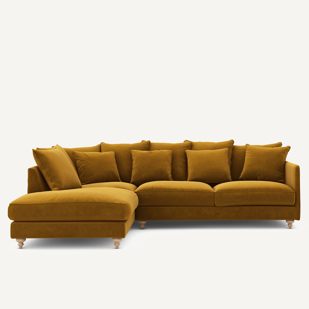 Γωνιακός καναπές-κρεβάτι βελούδινος Μ209xΠ279xΥ93cm