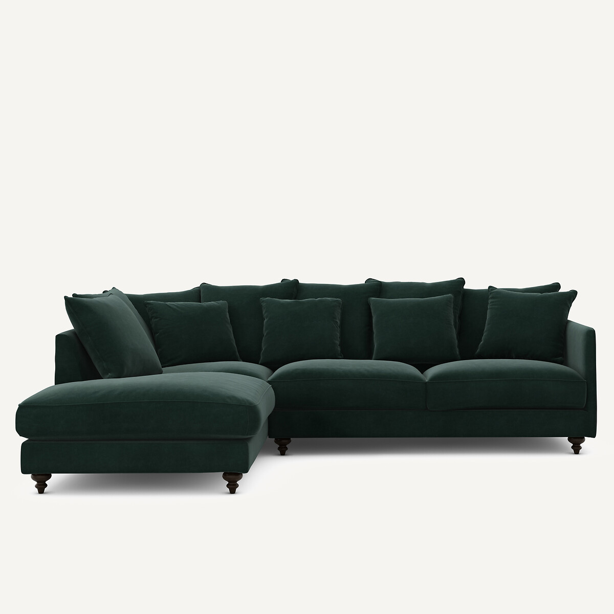 Γωνιακός καναπές-κρεβάτι με βελούδο Μ209xΠ279xΥ93cm