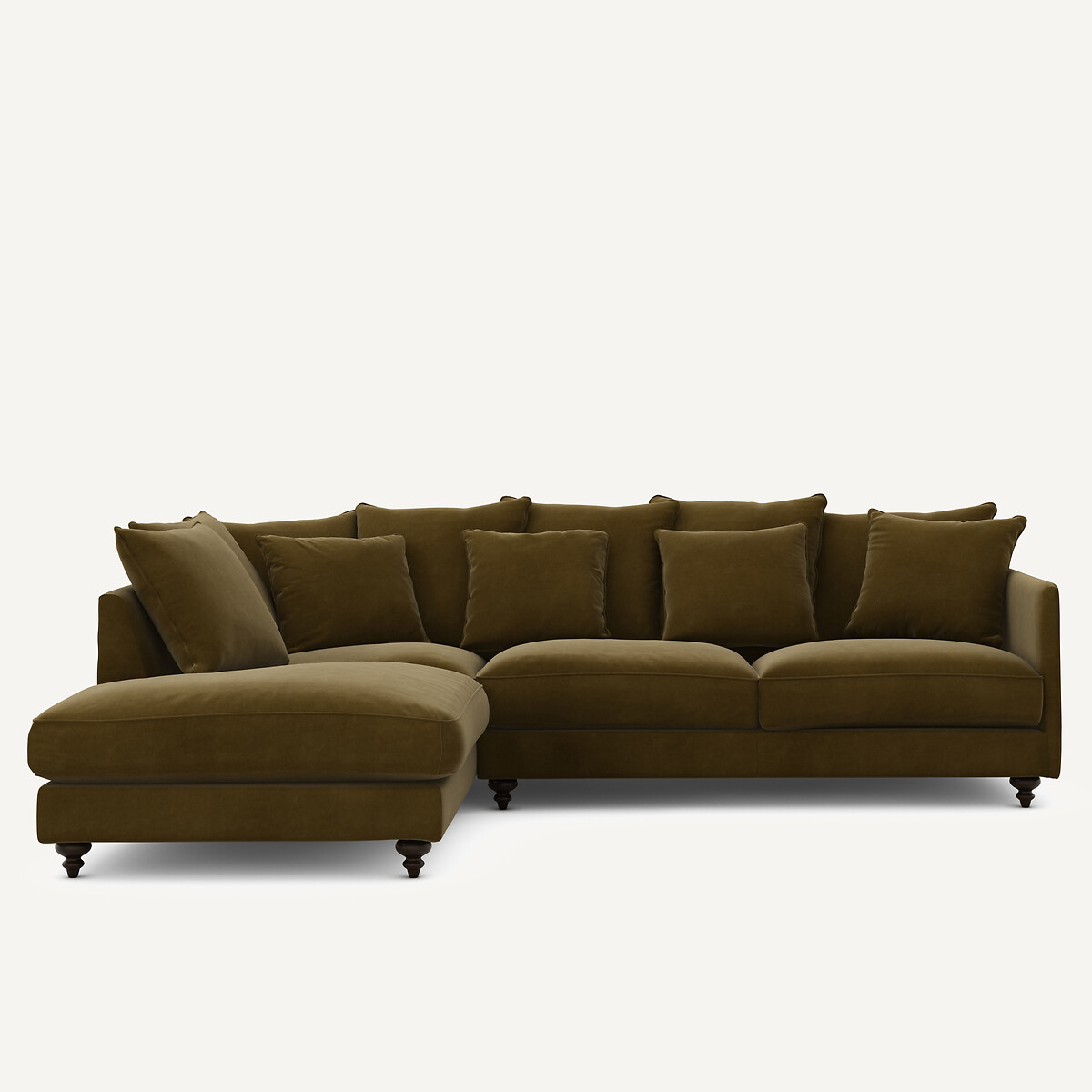 Γωνιακός καναπές-κρεβάτι με βελούδο Μ209xΠ279xΥ93cm