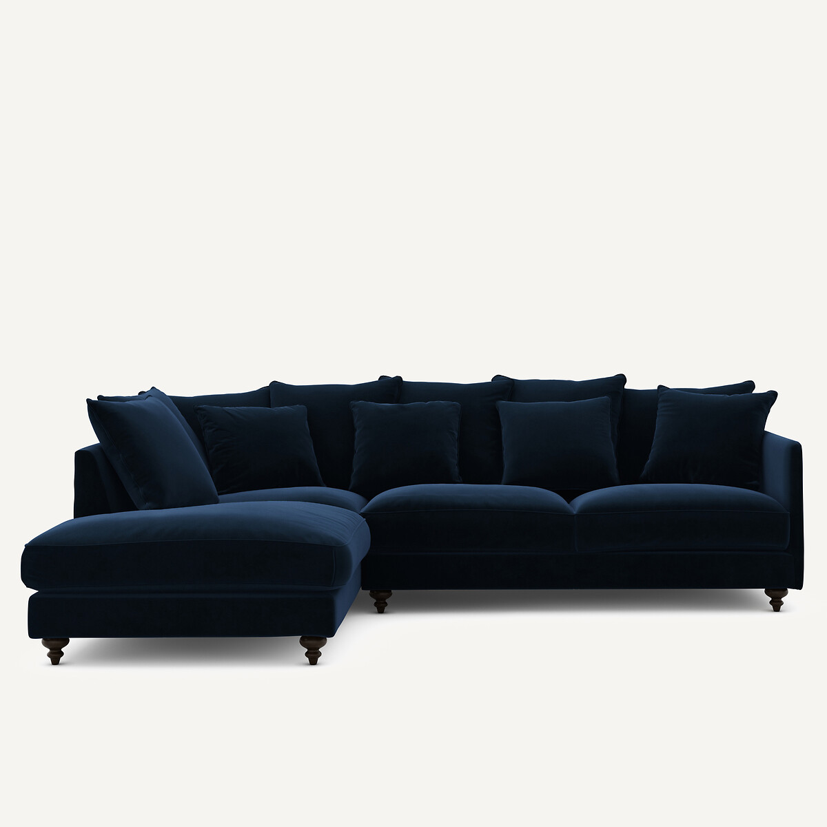 Γωνιακός καναπές-κρεβάτι με βελούδο Μ209xΠ279xΥ93cm