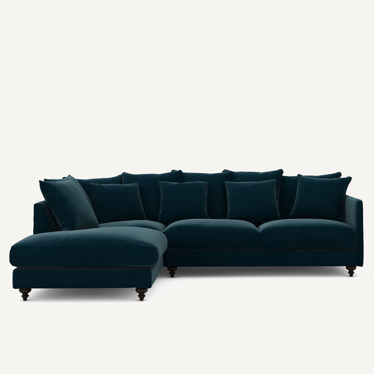 Γωνιακός καναπές-κρεβάτι με βελούδο Μ209xΠ279xΥ93cm