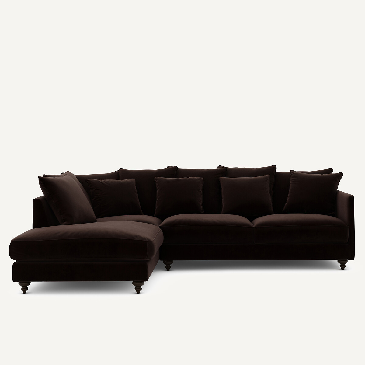 Γωνιακός καναπές-κρεβάτι με βελούδο Μ209xΠ279xΥ93cm