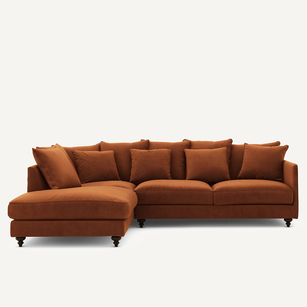 Γωνιακός καναπές-κρεβάτι με βελούδο Μ209xΠ279xΥ93cm