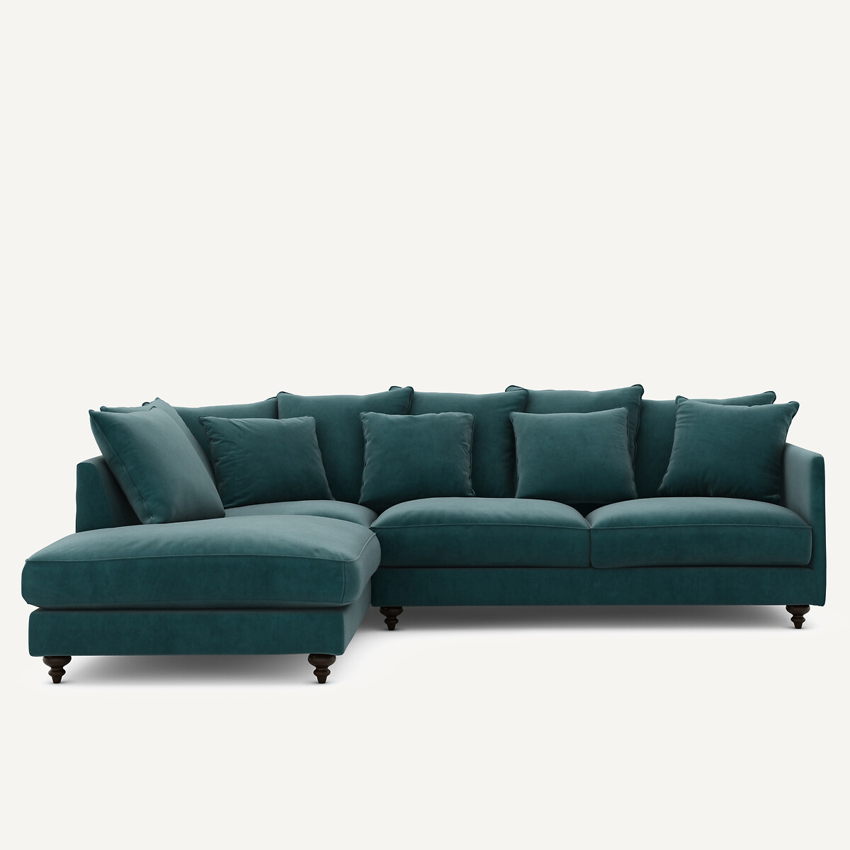 Γωνιακός καναπές-κρεβάτι με βελούδο Μ209xΠ279xΥ93cm