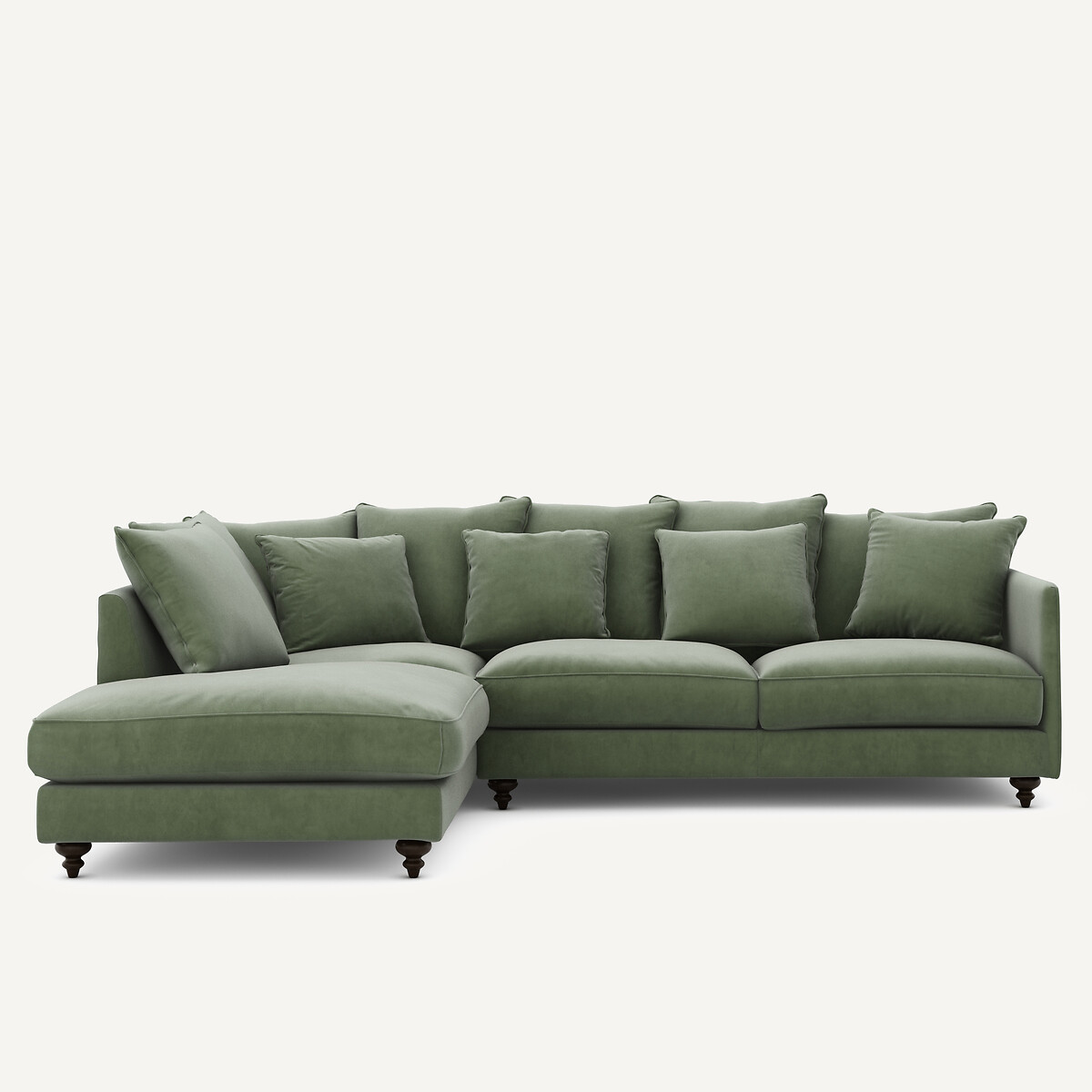 Γωνιακός καναπές-κρεβάτι με βελούδο Μ209xΠ279xΥ93cm