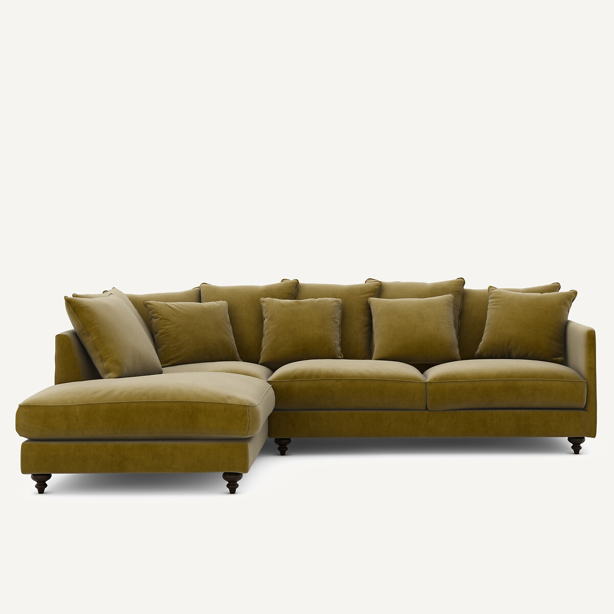 Γωνιακός καναπές-κρεβάτι με βελούδο Μ209xΠ279xΥ93cm