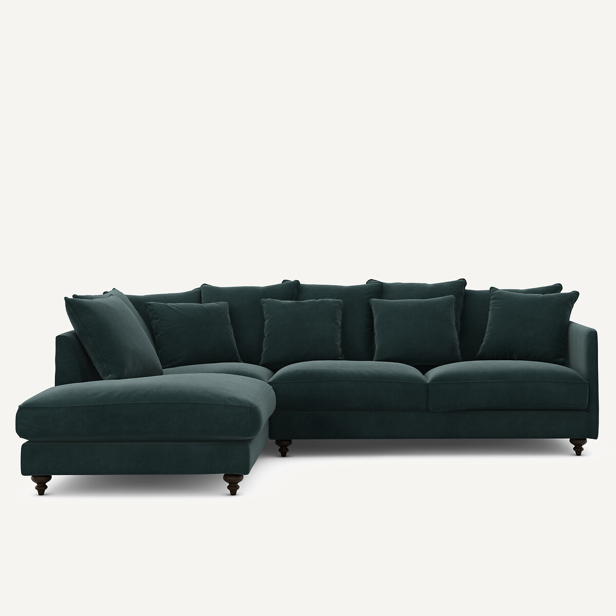 Γωνιακός καναπές-κρεβάτι με βελούδο Μ209xΠ279xΥ93cm