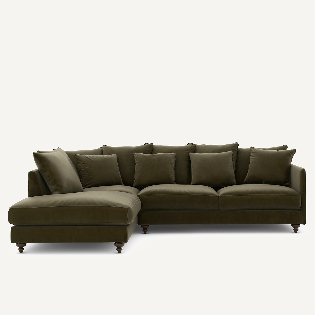 Γωνιακός καναπές-κρεβάτι με βελούδο Μ209xΠ279xΥ93cm