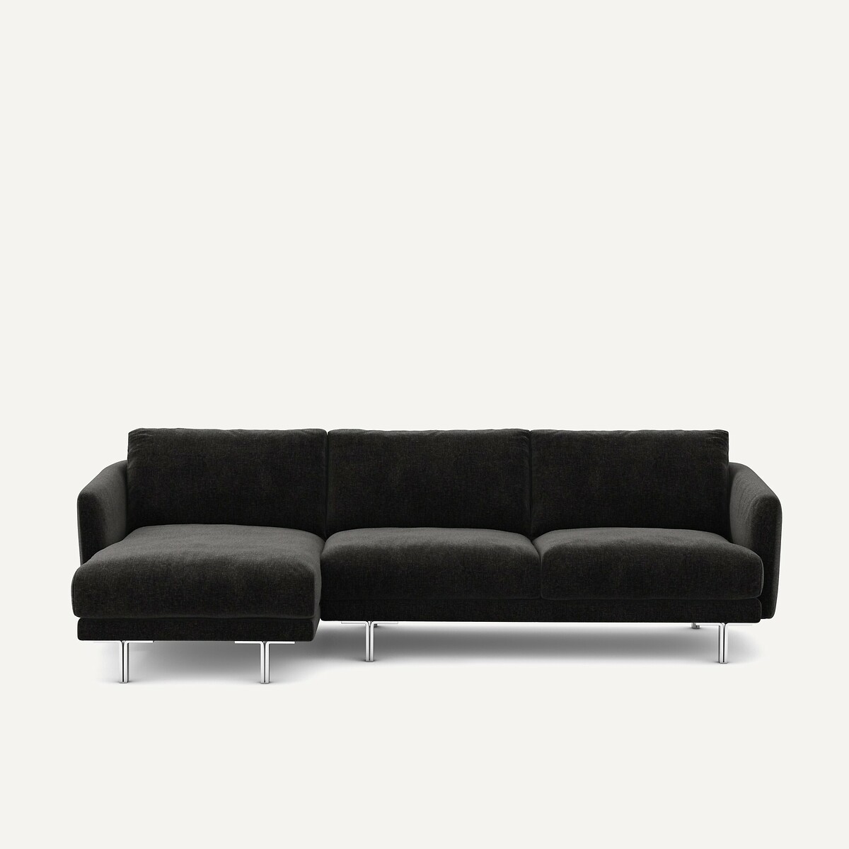 Γωνιακός καναπές από βελούδινo chenille Μ148xΠ246xΥ76cm