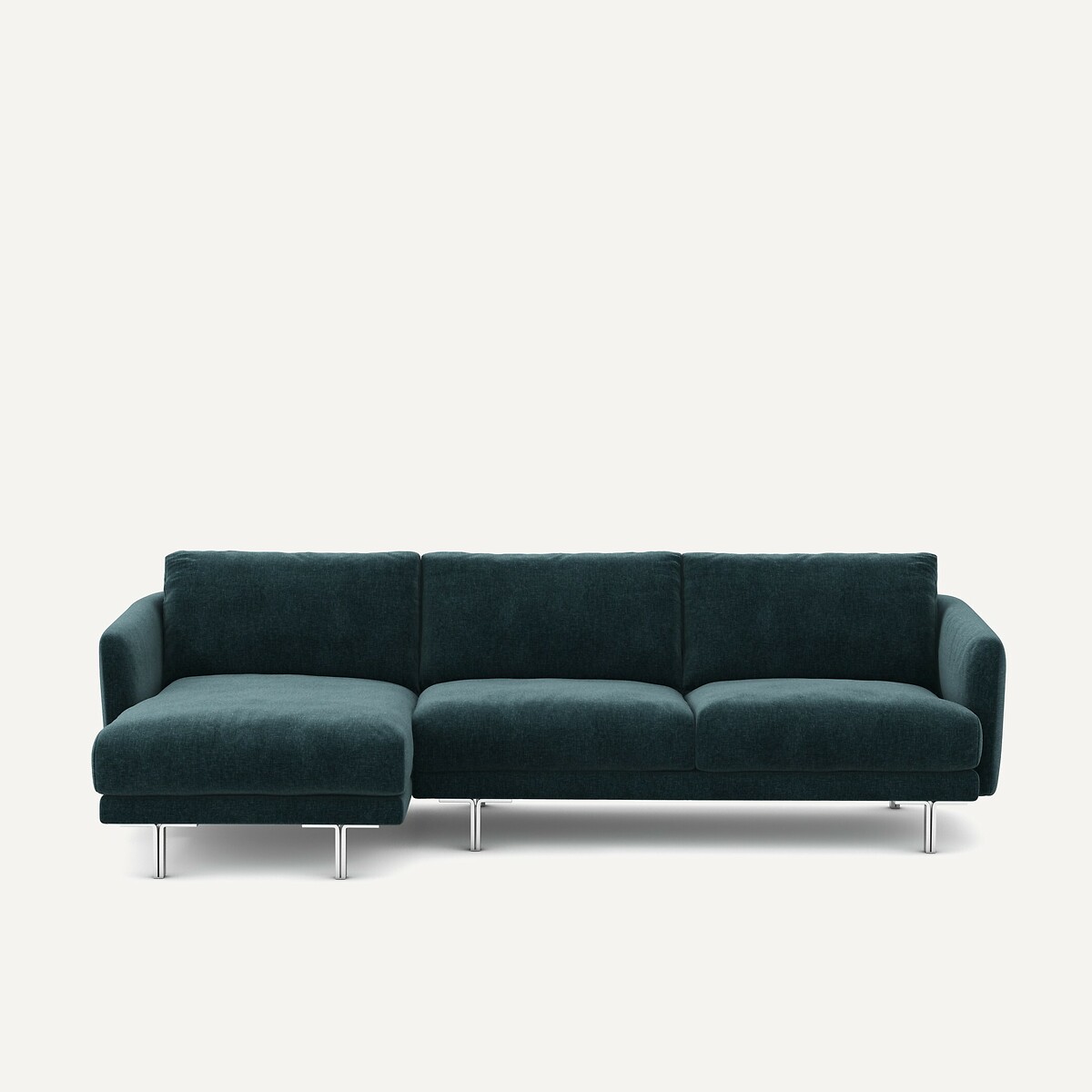 Γωνιακός καναπές από βελούδινo chenille Μ148xΠ246xΥ76cm