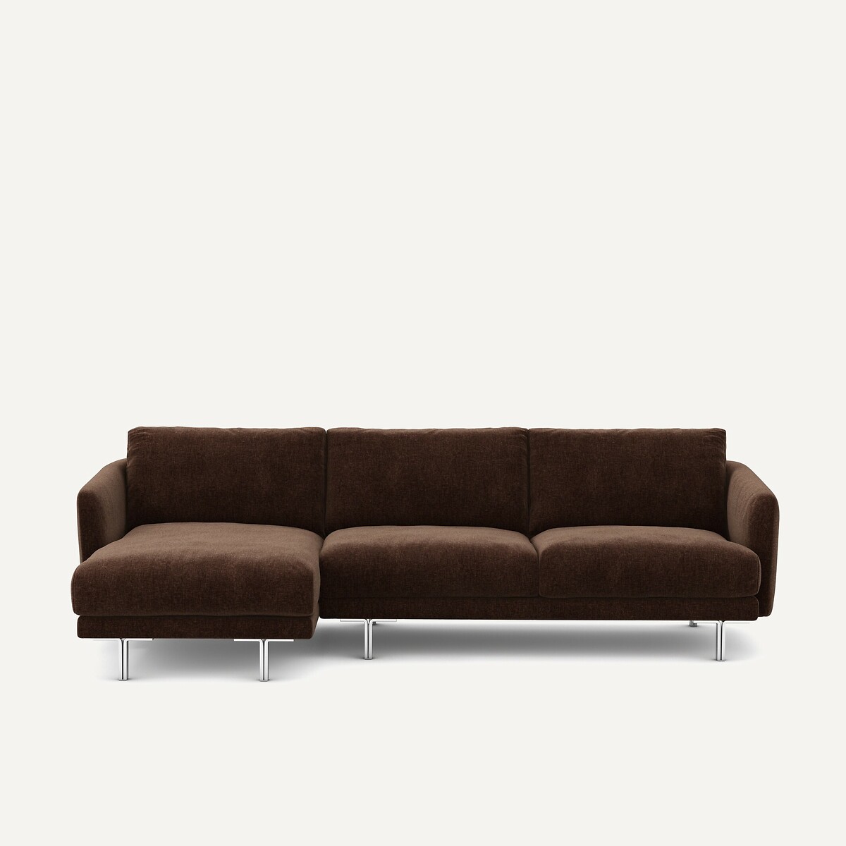 Γωνιακός καναπές από βελούδινo chenille Μ148xΠ246xΥ76cm