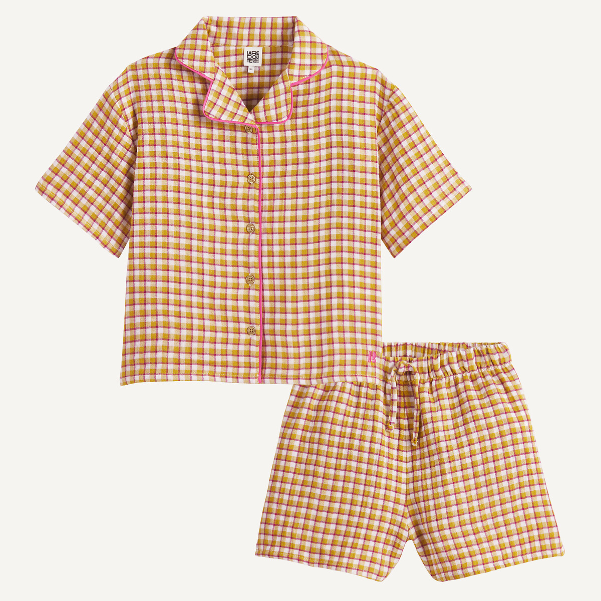 Πυτζαμάκι σορτς με καρό σχέδιο