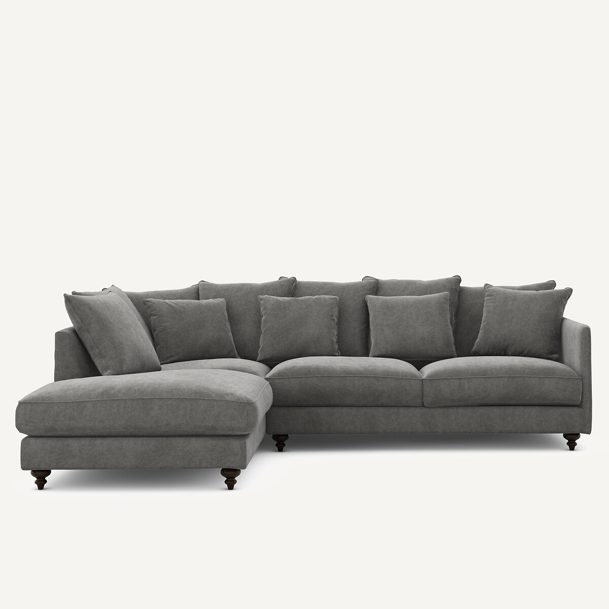 Γωνιακός καναπές-κρεβάτι από πολυεστέρα και βισκόζη Μ209xΠ279xΥ93cm