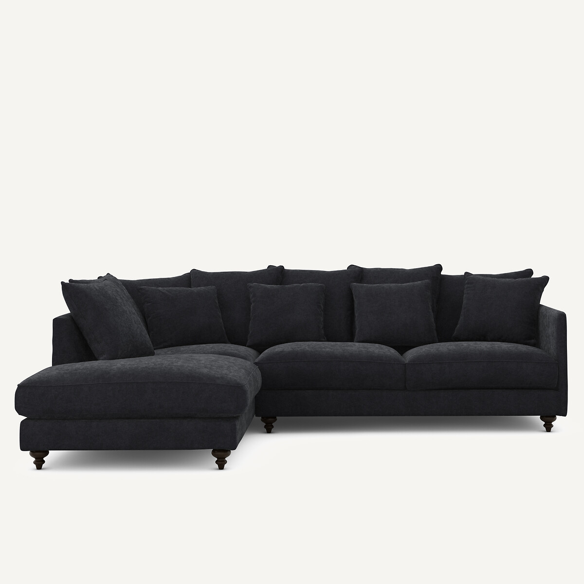 Γωνιακός καναπές-κρεβάτι από πολυεστέρα και βισκόζη Μ209xΠ279xΥ93cm