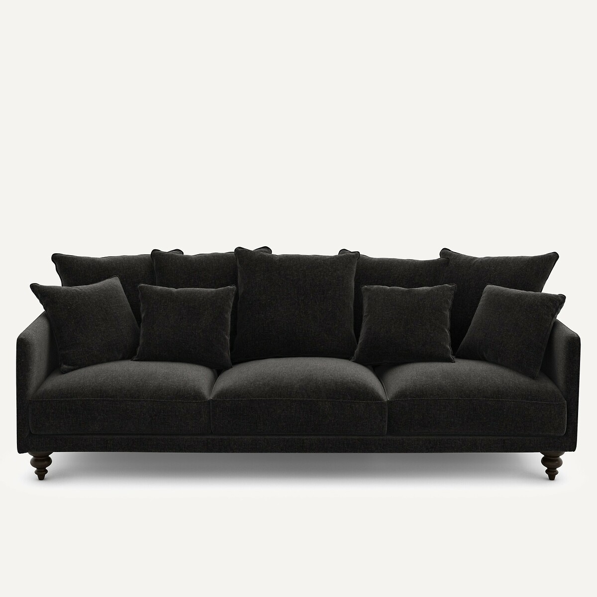 Καναπές από βελούδινο chenille Μ105xΠ198xΥ93cm