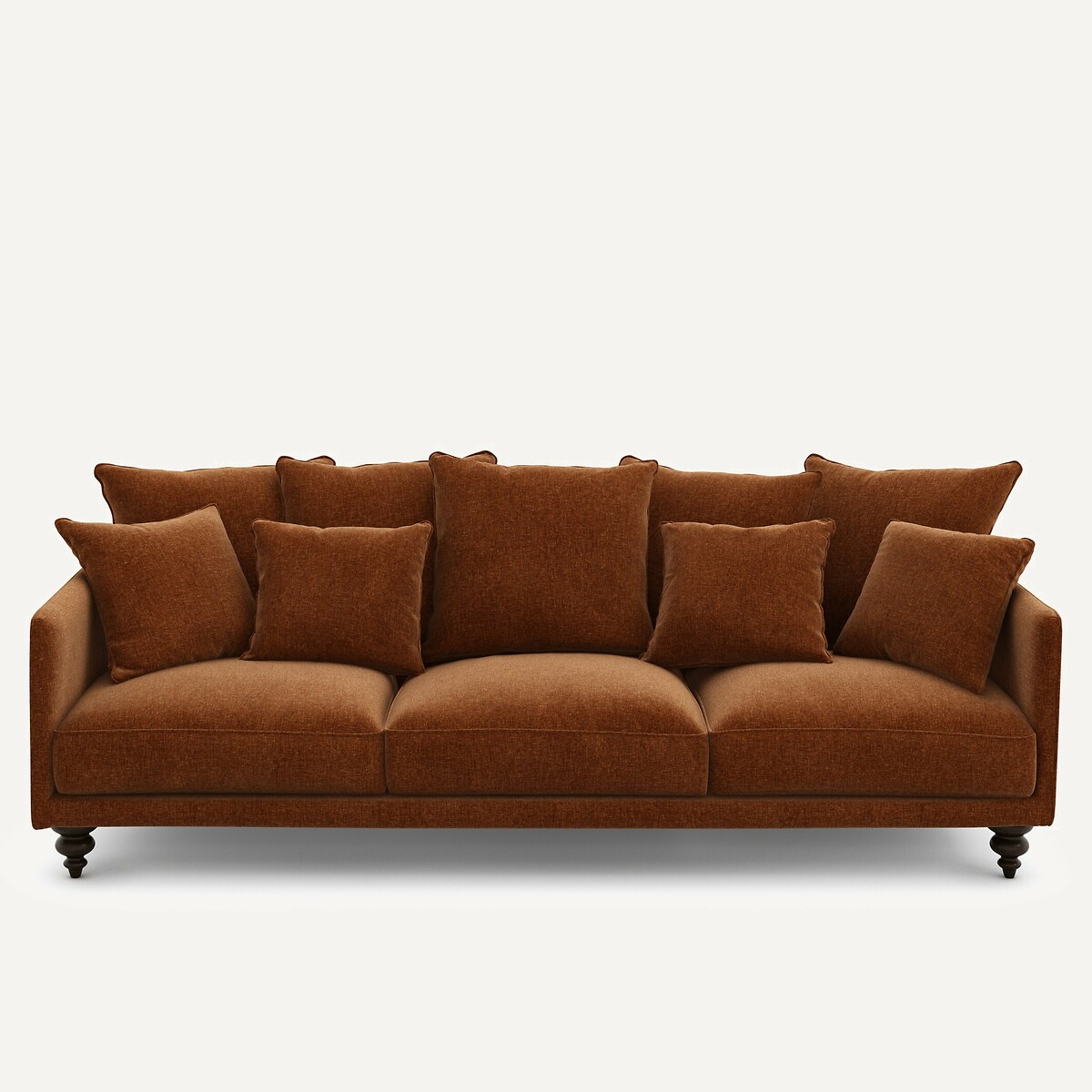 Καναπές από βελούδινο chenille Μ105xΠ198xΥ93cm