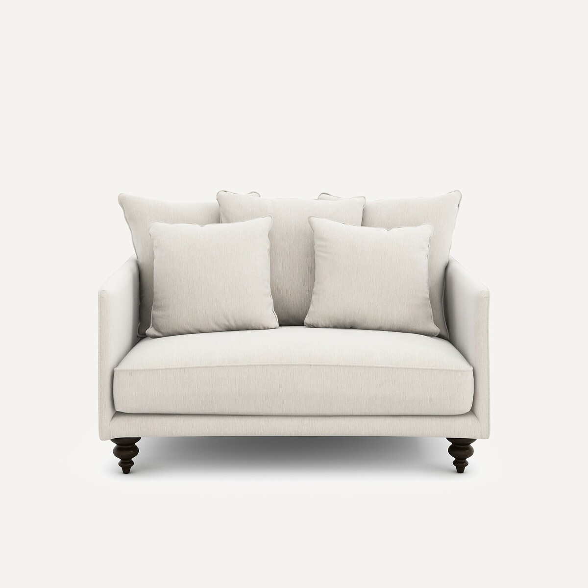 Διθέσιος καναπές compact από βελούδο chenille Μ105xΠ138xΥ93cm